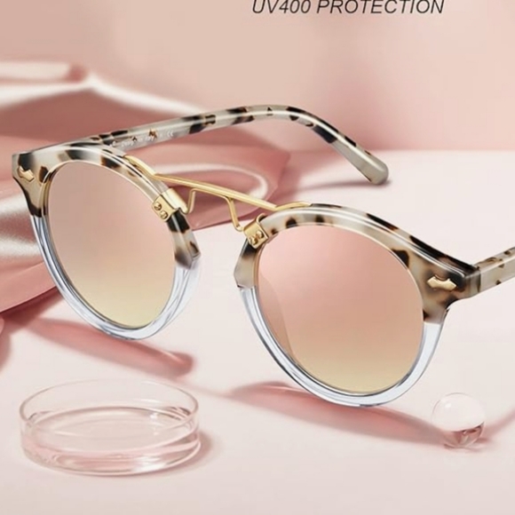 NWT Polarized Sunglasses for Women UV Protection, Retro Double Bridge Eyewear - Picture 7 of 12